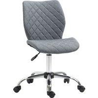 Vinsetto Mid Back Office Task Chair 360 Swivel Height Adjustable Home Office Linen Fabric Grey