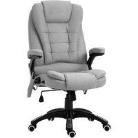 Executive Reclining Chair w/ Heating Massage Points Relaxing Headrest Grey