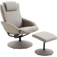 HOMCOM Adjustable PU Leather Recliner Swivel Executive Reclining Chair High Back Armchair Lounge Seat with Footrest Stool