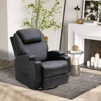HOMCOM 8-point Massage Recliner Chair Sofa Rocking Swivel With Remote Control