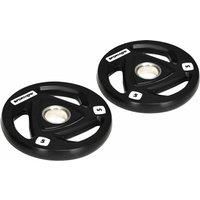 SPORTNOW 2 x 5kg Olympic Weight Plates, Tri-Grip Rubber Coated Barbell Weights Set w/ 5cm Holes, for Home, Gym, Lifting and Strength Training