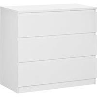 HOMCOM Chest of Drawers, 3-Drawer Storage Organiser Unit for Bedroom, Living Room, White