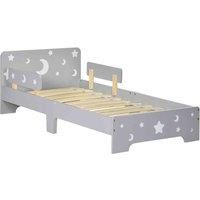 ZONEKIZ Toddler bed with Star and Moon Patterns, Grey