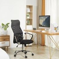 HOMCOM Executive Office Chair High Back Mesh Back Seat Desk Chairs Black