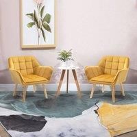 Luxe Velvet Feel Accent Chair Wide Arms Slanted Back Padding Wood Leg