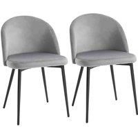 2 Pieces Modern Upholstered Fabric Bucket Seat Dining Chairs