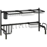 Space Saving Over The Sink Dish Drying Rack 2 Tier Dish Drainer