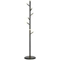 HOMCOM Coat Rack, Freestanding Coat Stand with 6 Hooks and Bamboo Frame for Entryway, Hallway, Bedroom, Living Room, Walnut