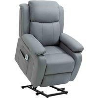 HOMCOM Riser and Recliner Chair Power Lift Reclining Chair With Remote, Grey