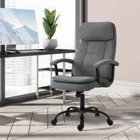 Vinsetto Massage Office Chair Linen Computer Chair With Adjustable Height Grey