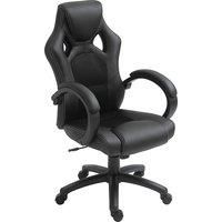 Vinsetto High-Back Office Chair Faux Leather Swivel Computer Desk Chair for Home Office with Wheels Armrests Black