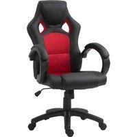 Vinsetto High-Back Office Chair Faux Leather Swivel Computer Desk Chair for Home Office with Wheels Armrests Black