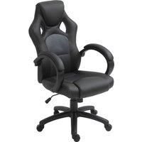 Vinsetto High-Back Office Chair Faux Leather Swivel Computer Desk Chair for Home Office with Wheels Armrests Black