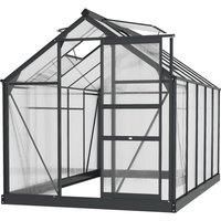Outsunny 6x10ft Walk-In Polycarbonate Greenhouse Plant Grow Galvanized Aluminium