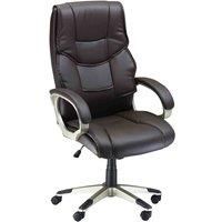 HOMCOM Home Office Chair High Back Computer Desk Chair with Faux Leather Adjustable Height Rocking Function Brown