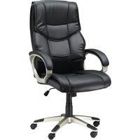 HOMCOM Home Office Chair High Back Computer Desk Chair with Faux Leather Adjustable Height Rocking Function Black