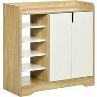 Shoe Storage Organizer w/ Double Door Cabinet Open Shelves for Hallway Entryway