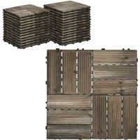 Pack of 27 Interlocking Decking Tiles 30x30cm Outdoor Flooring, 2.5£