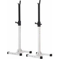 HOMCOM Heavy Duty Weight Bar Barbell Squat Stand Barbell Rack Spotter, for Home, Gym - Black