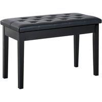 Classic Digital Keyboard Piano Bench Makeup Padded Seat Stool Solid Wood Black