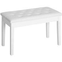 HOMCOM PU Leather Upholstered Piano Stool Makeup Stool Bench Dressing Table Seat with Storage 76x36x50cm, White