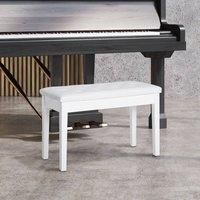 Classic Digital Keyboard Piano Bench Makeup Padded Seat Stool Solid Wood White