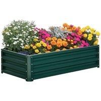 Outsunny Raised Beds for Garden, Galvanized Outdoor Planters, for Herbs and Vegetables, Use for Patio, Backyard, Balcony, Green