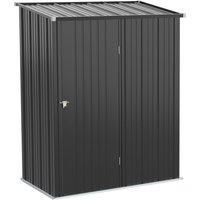 Outsunny 5.3ft x 3.1ft Outdoor Storage Shed, Garden Metal Storage Shed w/ Single Door for Backyard, Patio, Lawn, Charcoal Grey