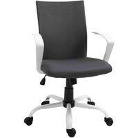 Vinsetto Office Chair Linen Swivel Computer Desk Chair Home Study Task Chair with Wheels, Arm, Adjustable Height, Dark Grey