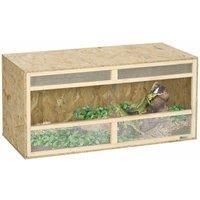 PawHut Reptile Terrarium Vivarium, Climbing Pet Containers, Reptile Habitat, with Transparent Sliding Doors, Breathable Mesh, for Lizards, Horned Frogs, Snakes, and Chameleons, 100 x 47 x 47 cm