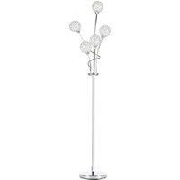 HOMCOM Crystal Floor Lamps for Living Room Bedroom with 5 Light, Modern Upright Standing Lamp, 34x25x156cm, Silver