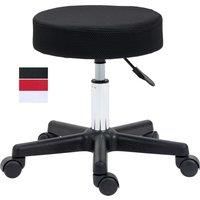 HOMCOM Hydraulic Swivel Salon Spa Stool Height Adjustable Facial Massage Tattoo with 3 Changeable Seat Covers, Black