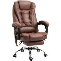 Vinsetto Heated 6 Points Vibration Massage Executive Office Chair Adjustable Swivel Ergonomic High Back Desk Chair Recliner with Footrest Brown