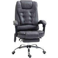 Vinsetto Heated 6 Points Vibration Massage Executive Office Chair Adjustable Swivel Ergonomic High Back Desk Chair Recliner with Footrest Dark Grey