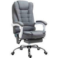 Vinsetto Heated 6 Points Vibration Massage Executive Office Chair Adjustable Swivel Ergonomic High Back Desk Chair Recliner with Footrest Grey