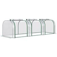 Outsunny Tunnel Greenhouse Steel Frame for Garden Backyard w/ Zipper Doors