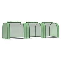 Outsunny Tunnel Greenhouse Steel Frame for Garden Backyard w/ Zipper Doors