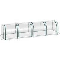 Outsunny PVC Tunnel Greenhouse Green Grow House Steel Frame for Garden Backyard with Zipper Doors 395x100x80 cm Clear