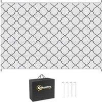 Outsunny Reversible Outdoor Rug w/ Bag 182 x 274 cm - Grey