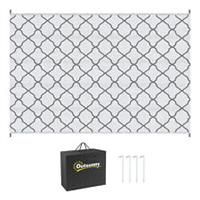 Outsunny Reversible Waterproof Outdoor Rug W/ Carry Bag, 182 x 274 cm, Grey