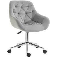 Vinsetto Home Office Chair Velvet Ergonomic Computer Chair Comfy Desk Chair with Adjustable Height, Arm and Back Support, Grey