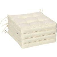 Outsunny Garden Seat Cushion with Ties, 40 x 40cm Replacement Dining Chair Seat Pad, Cream White