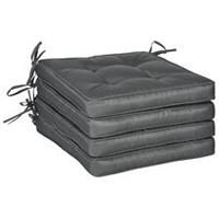 Outsunny 40 x 40cm Replacement Garden Seat Cushion Pad with Ties, Grey