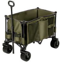 Outsunny Folding Wagon Garten Cart Collapsible Camping Trolley on Wheels, Green
