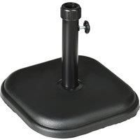 Outsunny 11kg Concrete Garden Parasol Base Holder, Square Outdoor Table Umbrella Stand Weight, Black