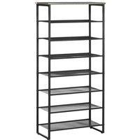 HOMCOM 8-Tier Shoe Rack, Shoe Storage Organizer with Mesh Shelves Free Standing Shoe Shelf Stand for 21-24 Pairs of Shoes for Entryway Black and Grey