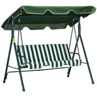 Outsunny Outdoor 3-person Porch Swing Chair with Adjustable Canopy Green