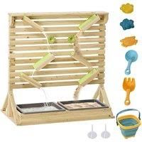 Outsunny Outdoor Kids Running Water and Sand Playset, with 18 Accessories