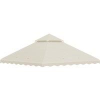 Outsunny 3 x 3 (m) Gazebo Canopy Replacement Covers, 2-Tier Gazebo Roof Replacement (TOP ONLY), Cream White