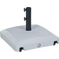 Outsunny Garden Parasol Base Holder, 24kg Water or 30kg Sand Filled, Outdoor Market Umbrella Stand Weight with Wheels and Brakes, Grey